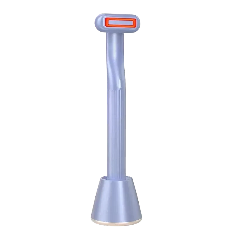 Roselle Wellness 5-in-1 eye therapy wand in light blue with LED light head for at-home skincare and massage