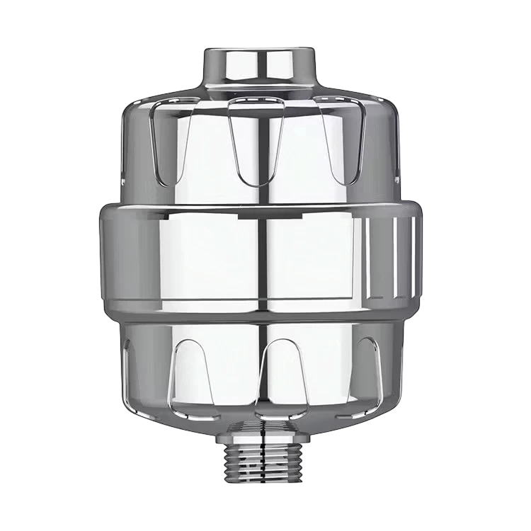 Roselle Wellness 15-stage chrome shower filter for removing chlorine and impurities to improve skin and hair health.