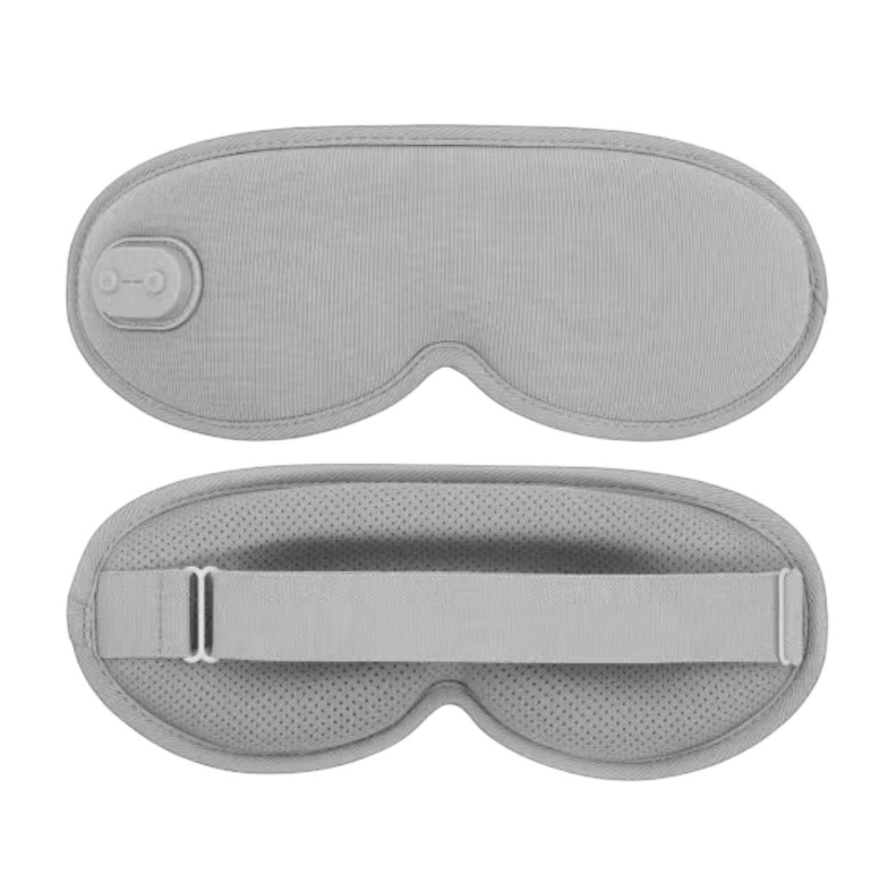 Roselle Wellness 3D heated eye mask in light grey with contoured design and adjustable strap for sleep and relaxation